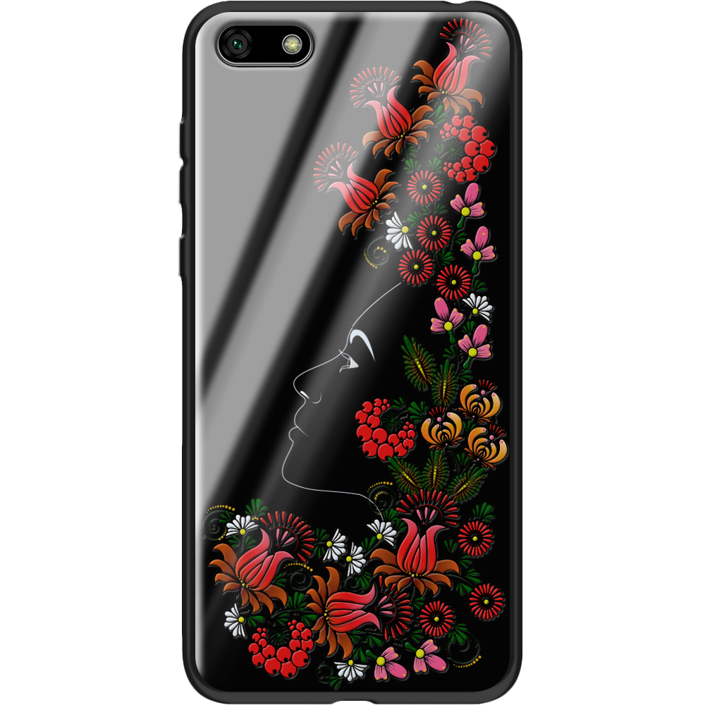 Чехол BoxFace Huawei Y5 2018 3D Ukrainian Muse Черный силикон со стеклом (33370-bk64-37727)