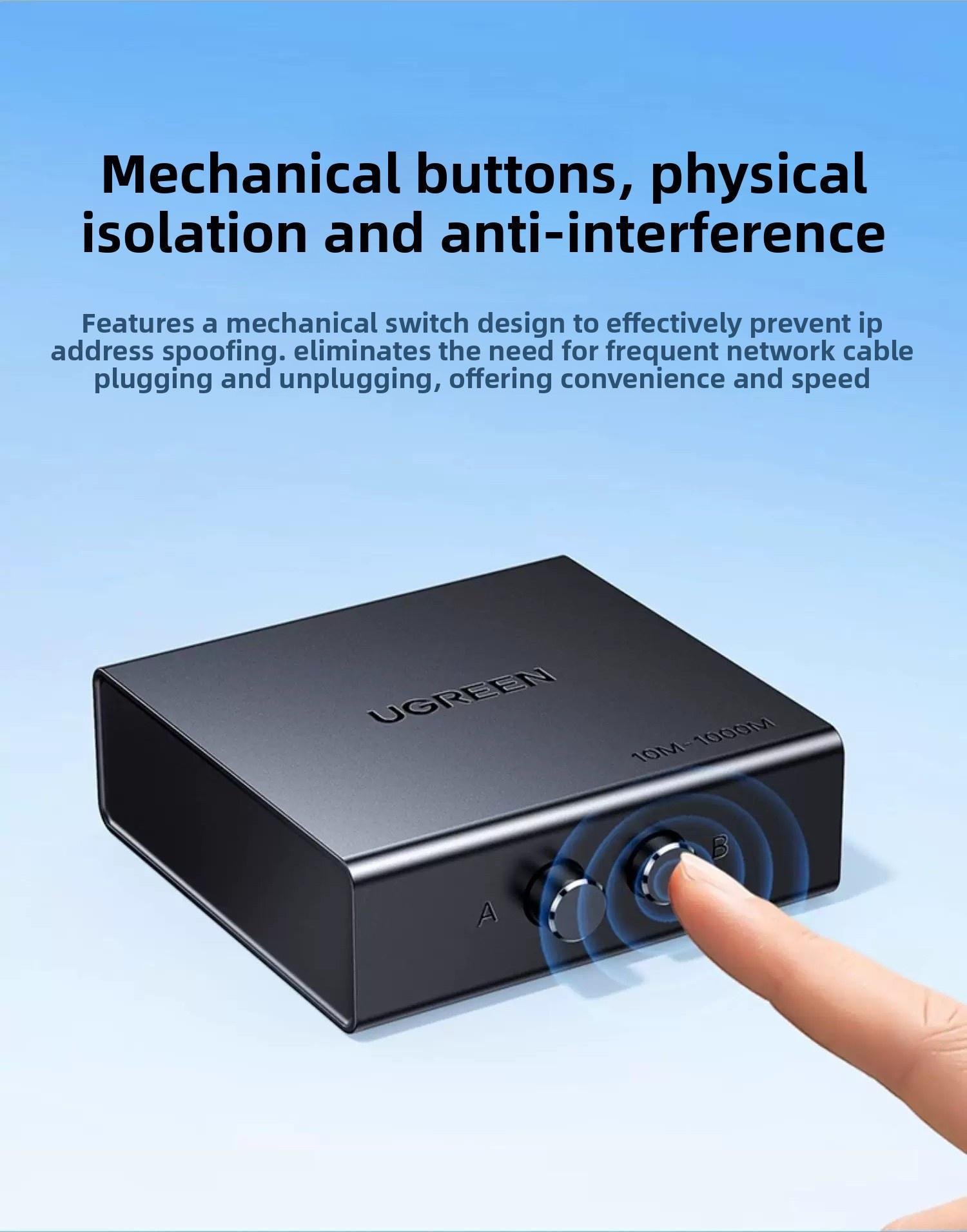 Перемикач мережевий Ugreen 2x1/1x2 1000 мбіт/с 3 порти Чорний (55472) - фото 11 Перемикач мережевий Ugreen 2x1/1x2 1000 мбіт/с 3 порти Чорний (55472) - фото 11