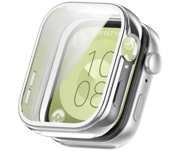 Чохол силіконовий для Huawei Watch Fit 4 із захистом на екран Срібний