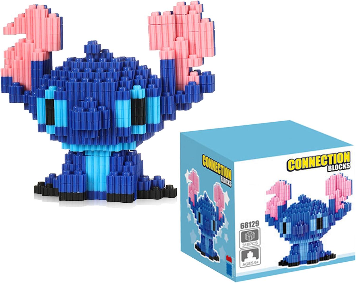 Конструктор детский Magic Blocks 3D Стич Ушастик 9 см/318 дет. Синий (1000-ZB-633) - фото 3