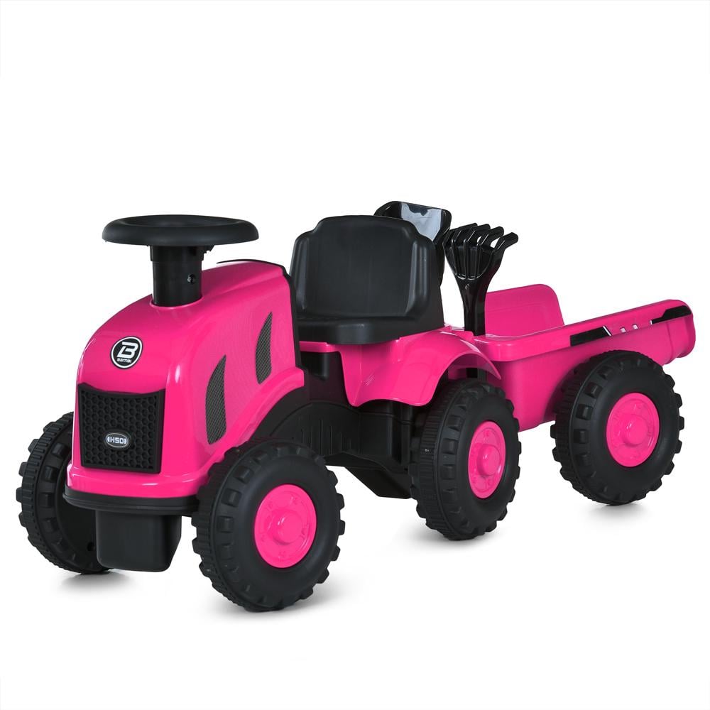 Каталка-толокар M 6154 детская с музыкальным рулем и багажником Розовый (26578492)