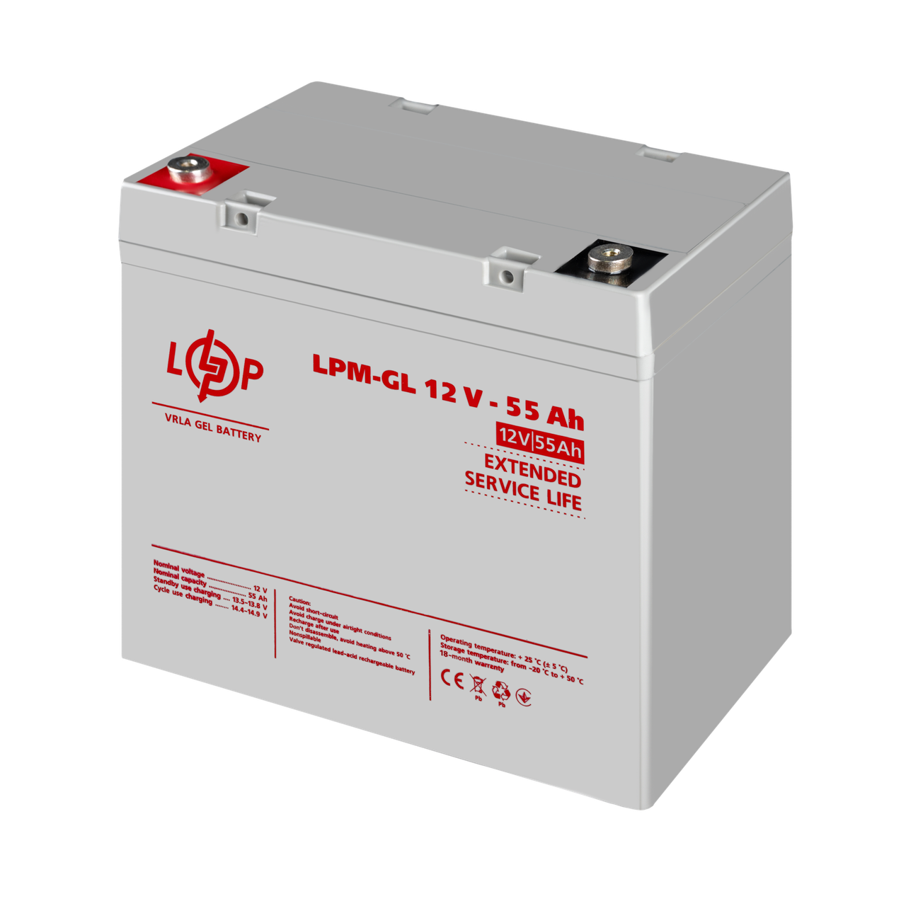 Аккумулятор гелевый LPM-GL 12V-55 Ah - фото 4 Аккумулятор гелевый LPM-GL 12V-55 Ah - фото 4
