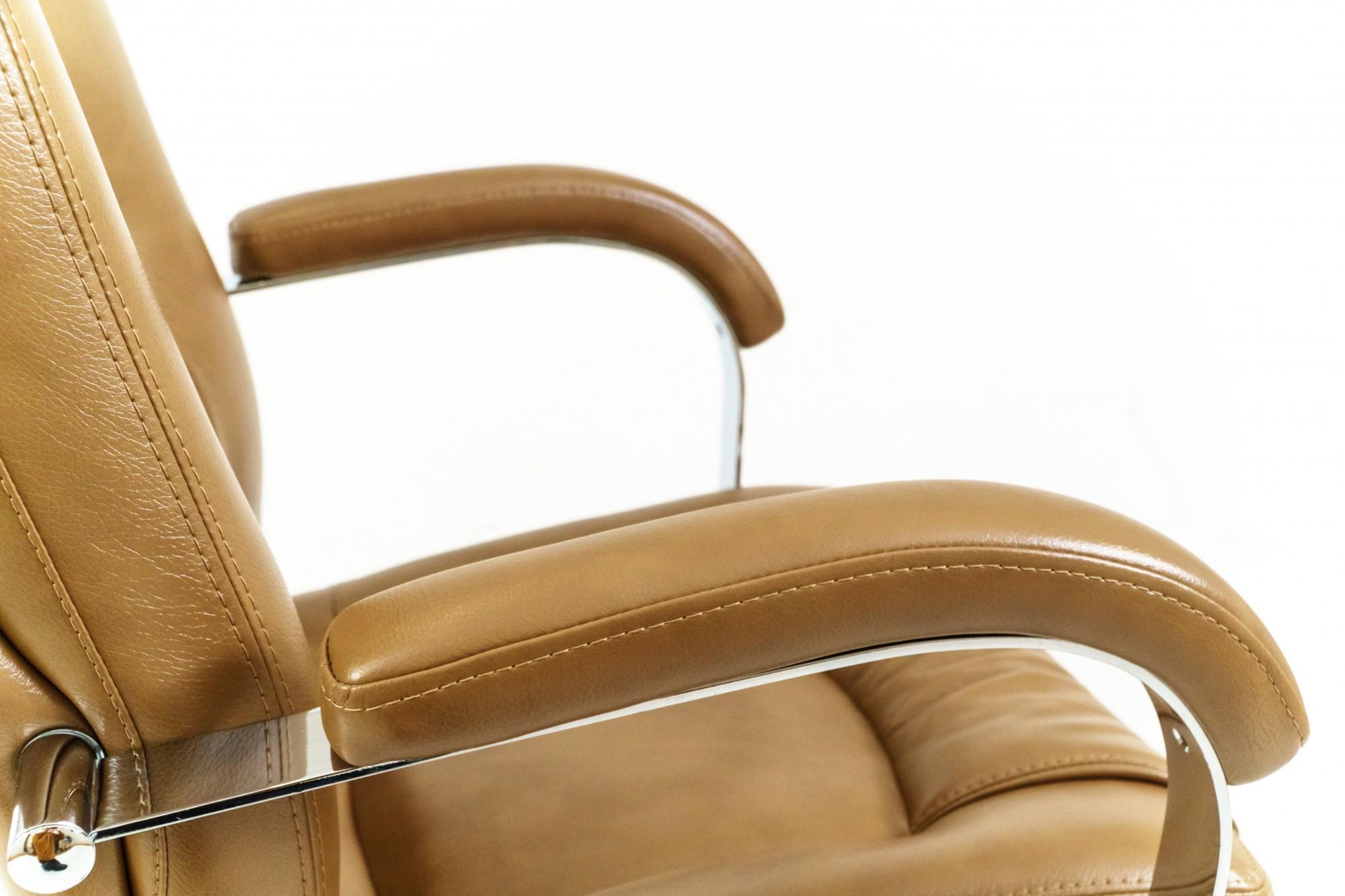 Кресло офисное компьютерное Alberto Титан Cream Хром М1 Tilt Светло-коричневый - фото 4 Кресло офисное компьютерное Alberto Титан Cream Хром М1 Tilt Светло-коричневый - фото 4