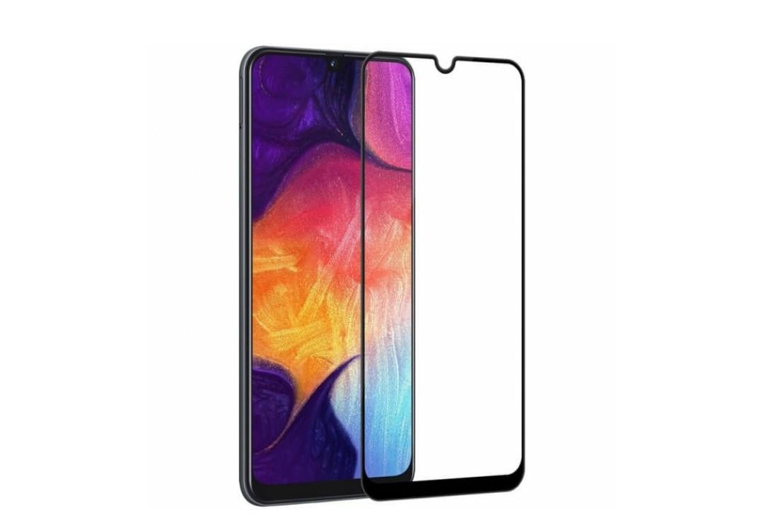 Загартоване захисне скло на Samsung Galaxy A30s 2019 / A307 з чорною рамкою