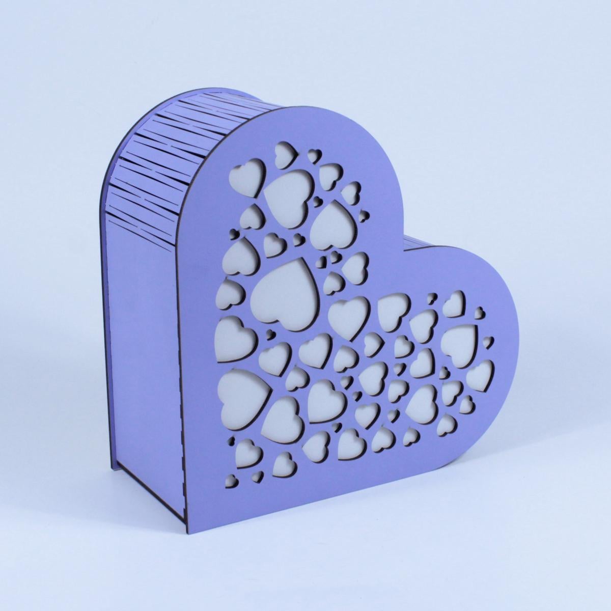 Коробка з сердечками Фіолетовий (4690)