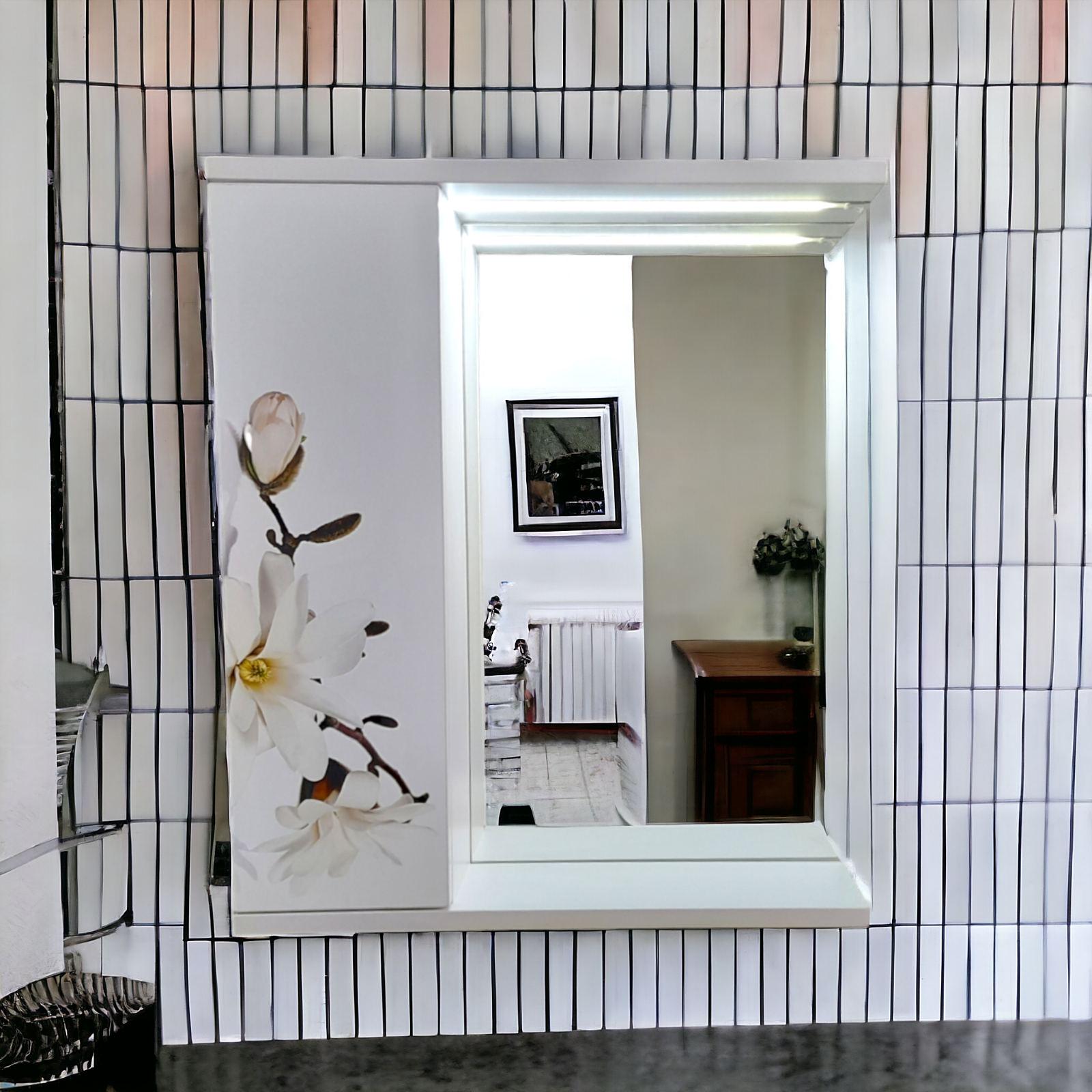 Зеркало для ванной комнаты Mikola-M Магнолия пластиковое 65 см (2367) - фото 6 Зеркало для ванной комнаты Mikola-M Магнолия пластиковое 65 см (2367) - фото 6