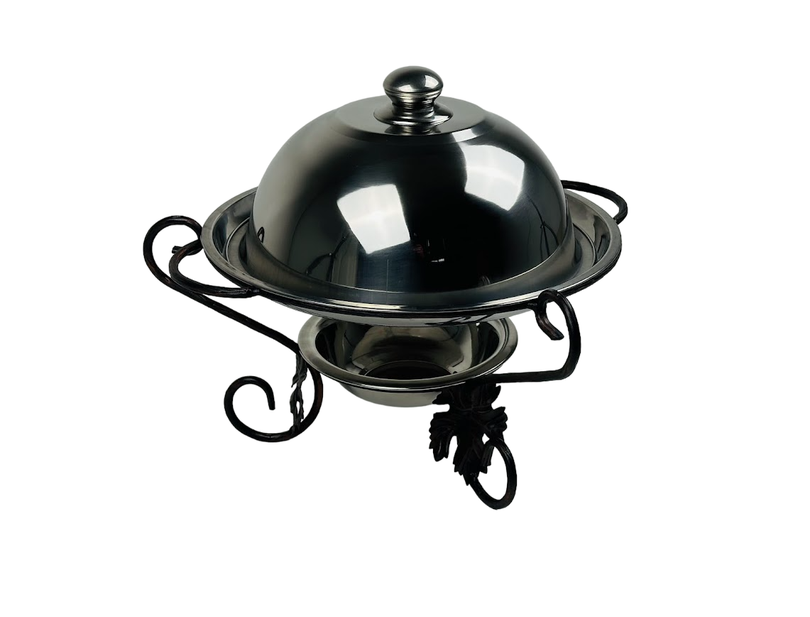 Садж для подачи шашлыка VIP Виноградный лист с крышкой 36 см (106-10-SJ-6568)