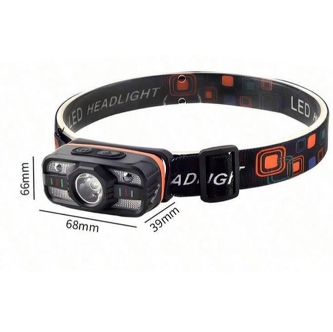 Фонарь налобный WH-0188-XPE+SMD White/Red motion sensor USB-C Black (10806) - фото 5 Фонарь налобный WH-0188-XPE+SMD White/Red motion sensor USB-C Black (10806) - фото 5