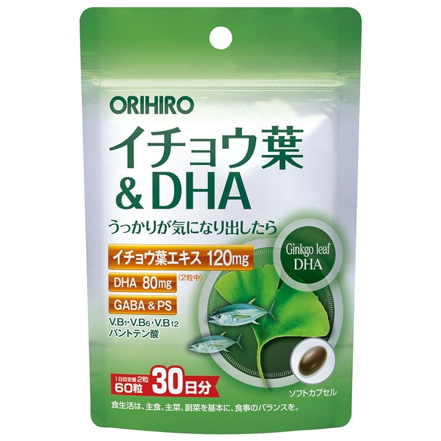 Гинкго билоба и DHA Orihiro Ginkgo Biloba and DHA 60 таблеток (2842038218)