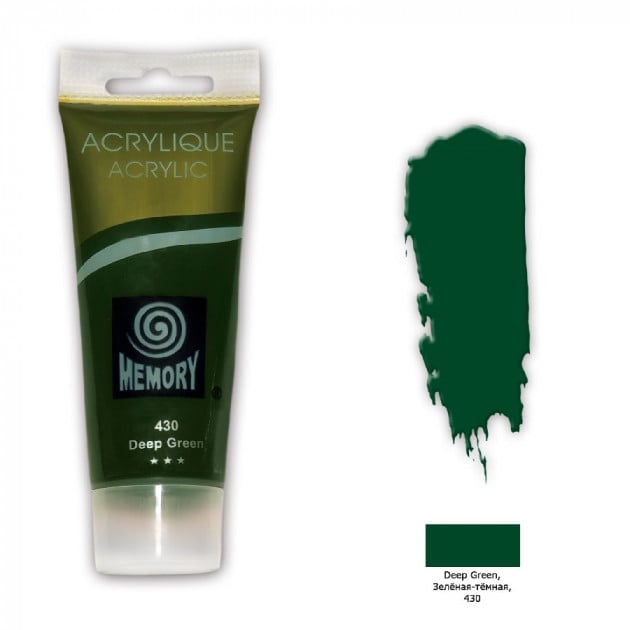 Краска акриловая Memory professional 75 мл Зеленый темный