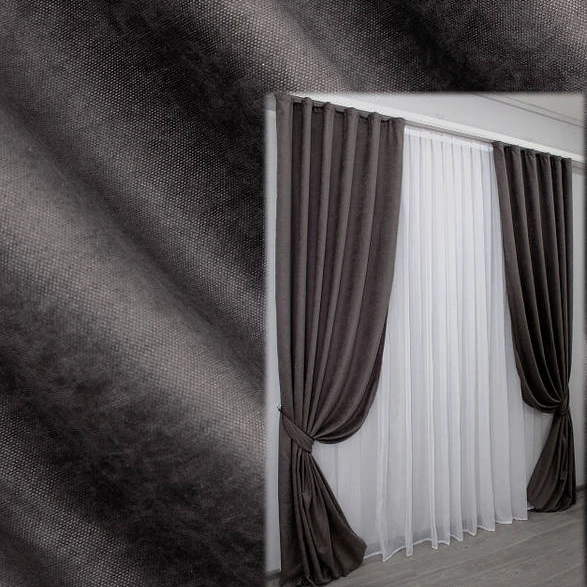 Комплект штор SPARTA микровелюр 1,5х2,7 м 2 шт. Какао (968ш) - фото 2 Комплект штор SPARTA микровелюр 1,5х2,7 м 2 шт. Какао (968ш) - фото 2