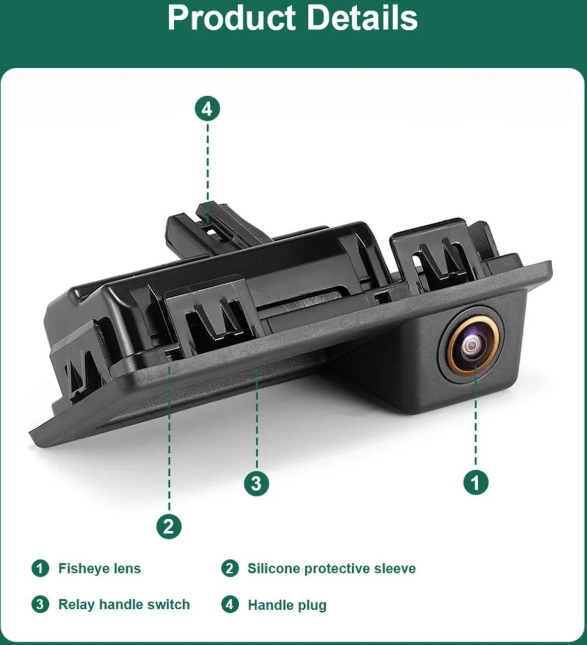 Камера GreenYi-AHD8032 VW Audi Skoda FULL HD штатная в ручку багажника с кнопкой 175° 1920x1080 - фото 2 Камера GreenYi-AHD8032 VW Audi Skoda FULL HD штатная в ручку багажника с кнопкой 175° 1920x1080 - фото 2