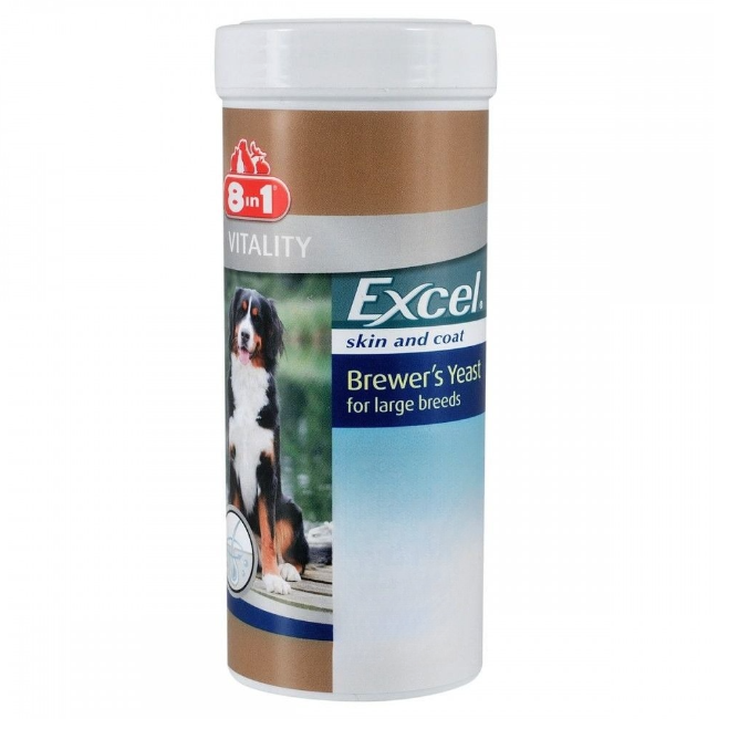 Пивні дріжджі для собак порід 8in1 Excel Brewers Yeast Large Breed 80 табл. (660470/109525)