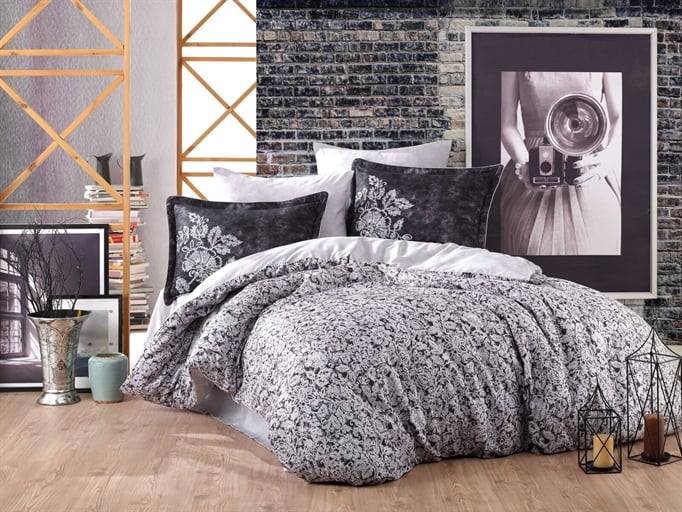 Комплект постельного белья Hobby Exclusive Sateen Elvira 200х220 см Черный