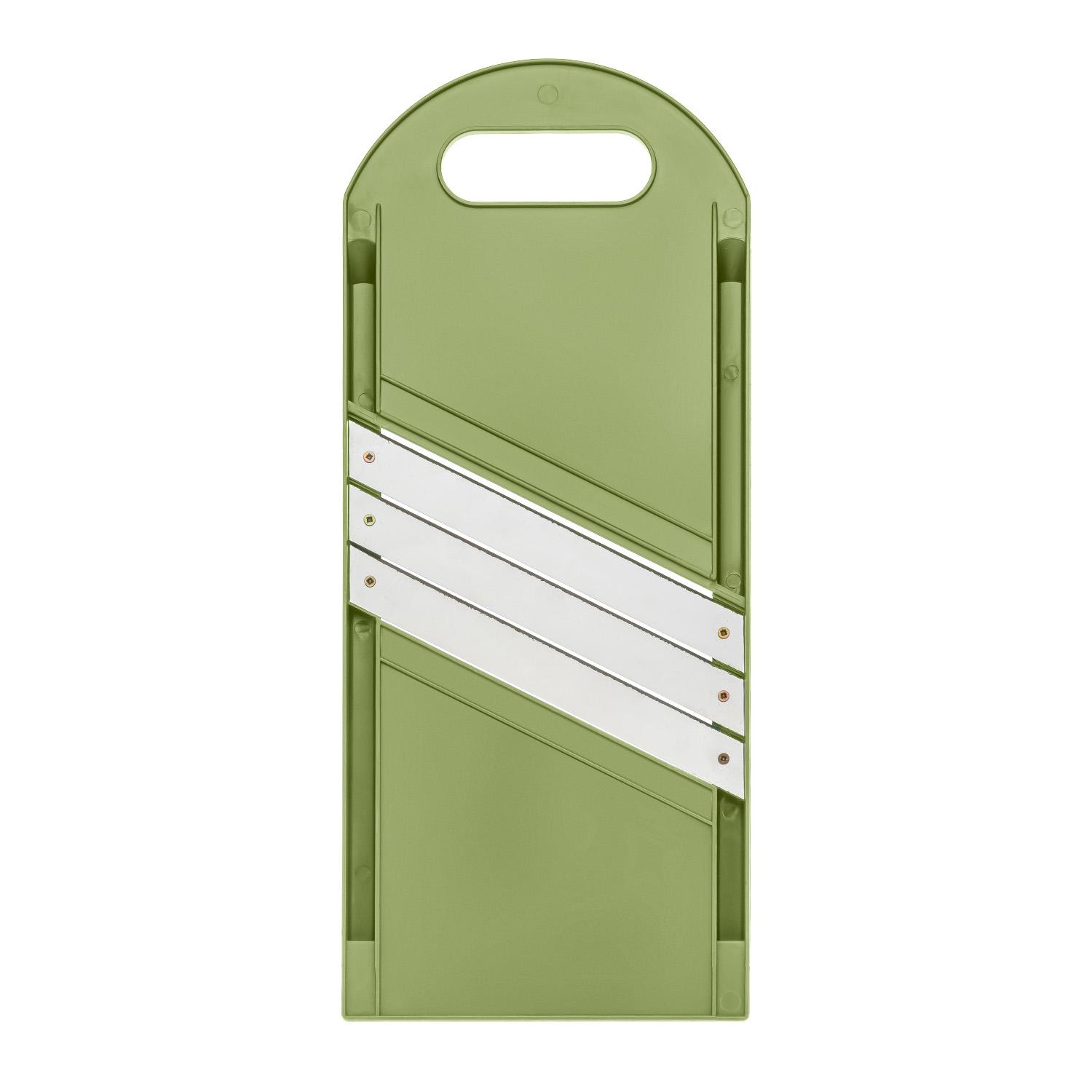 Шинковка для капусты и нарезки овощей/фруктов ручная пластиковая 3 лезвия 16,5х39 см Оливковый (86942) - фото 3