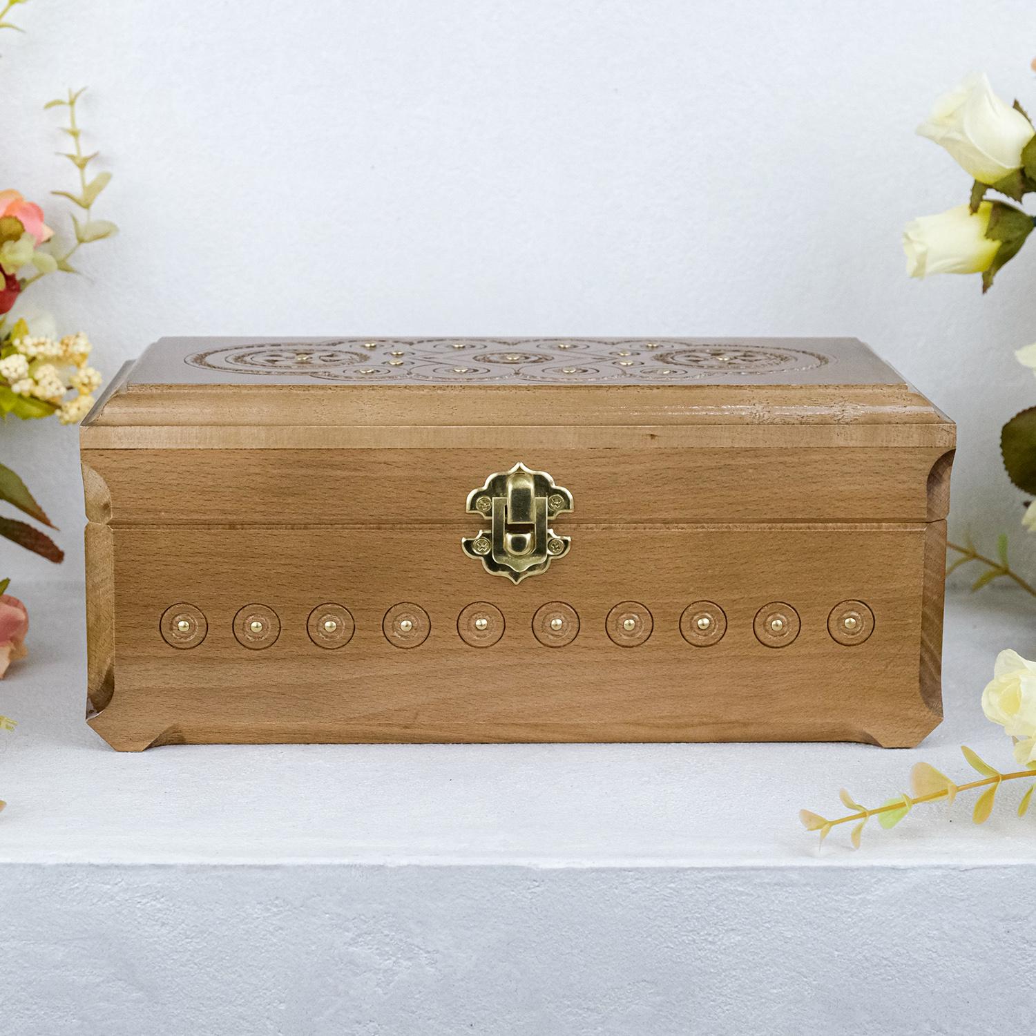 Шкатулка деревянная резная береза ​​24х12 см (СДАР 016Б)