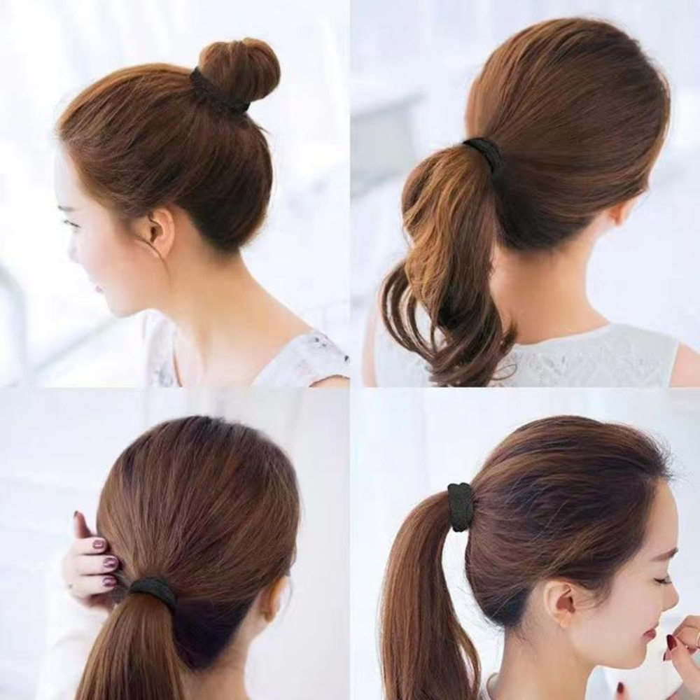 Набір жіночих гумок для волосся хвостів пучків м'які еластичні спандекс міцні однотонні 50 шт. Чорний - фото 7 Набір жіночих гумок для волосся хвостів пучків м'які еластичні спандекс міцні однотонні 50 шт. Чорний - фото 7