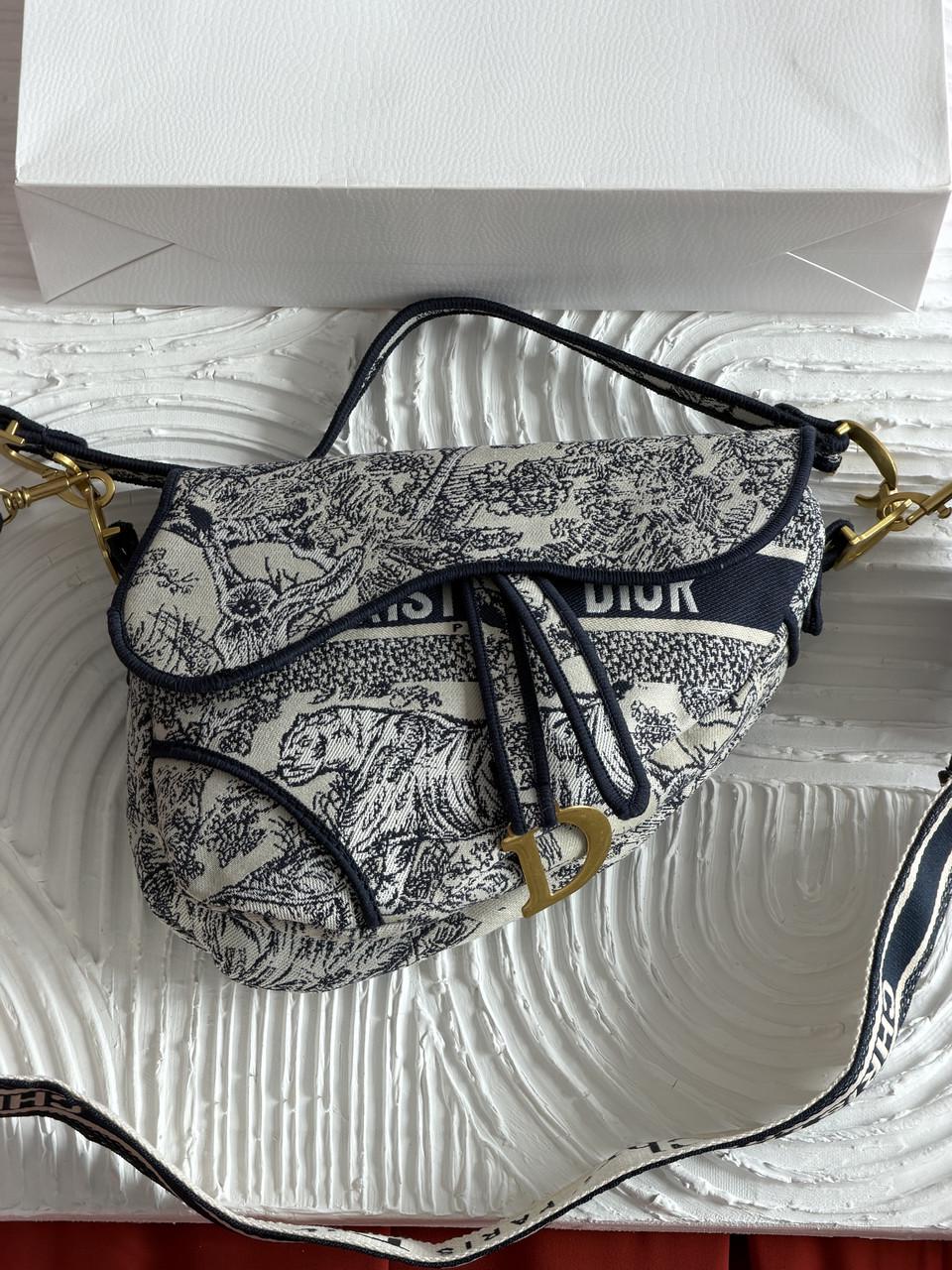 Сумка жіноча Dior Saddle Bag тигр через плечі сідло Синій (2957673556)