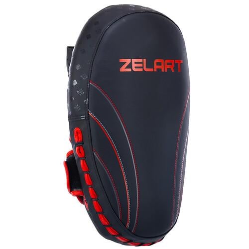 Педы для тайского бокса Zelart BO-387 из натуральной кожи 2 шт. 20х9х35 см Черно-красный (31773575)