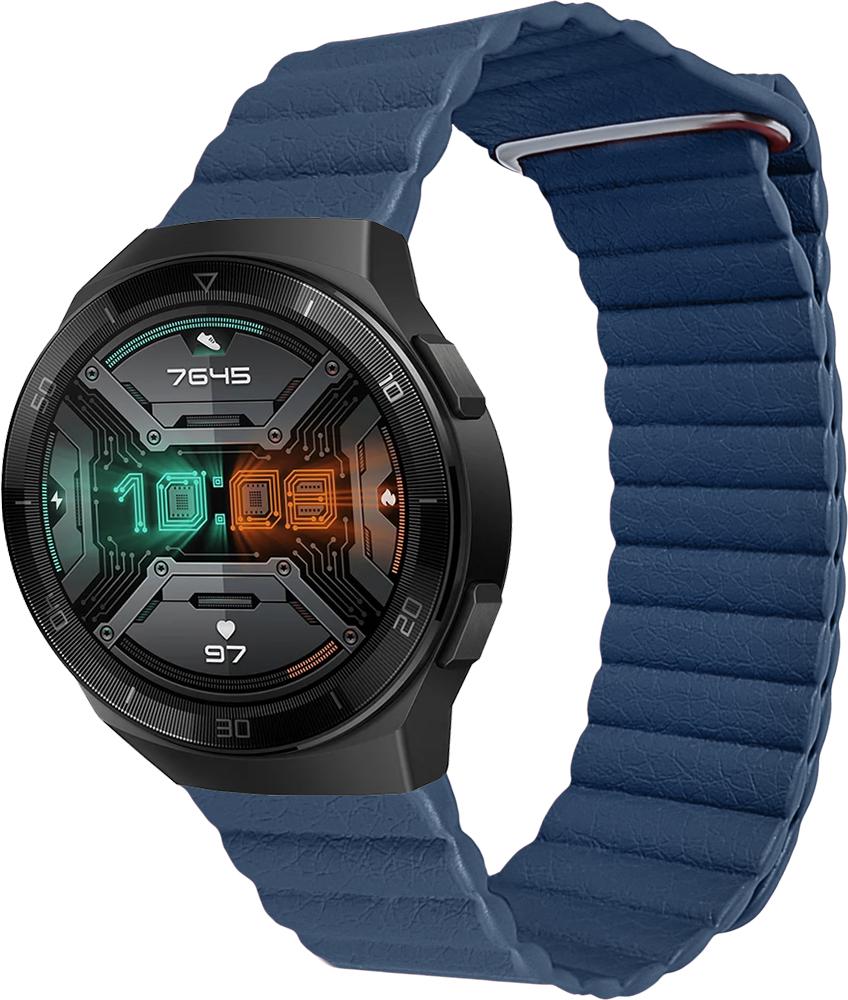 Ремінець шкіряний Genis для Huawei Watch GT2e 46 мм Blue (26517-28)