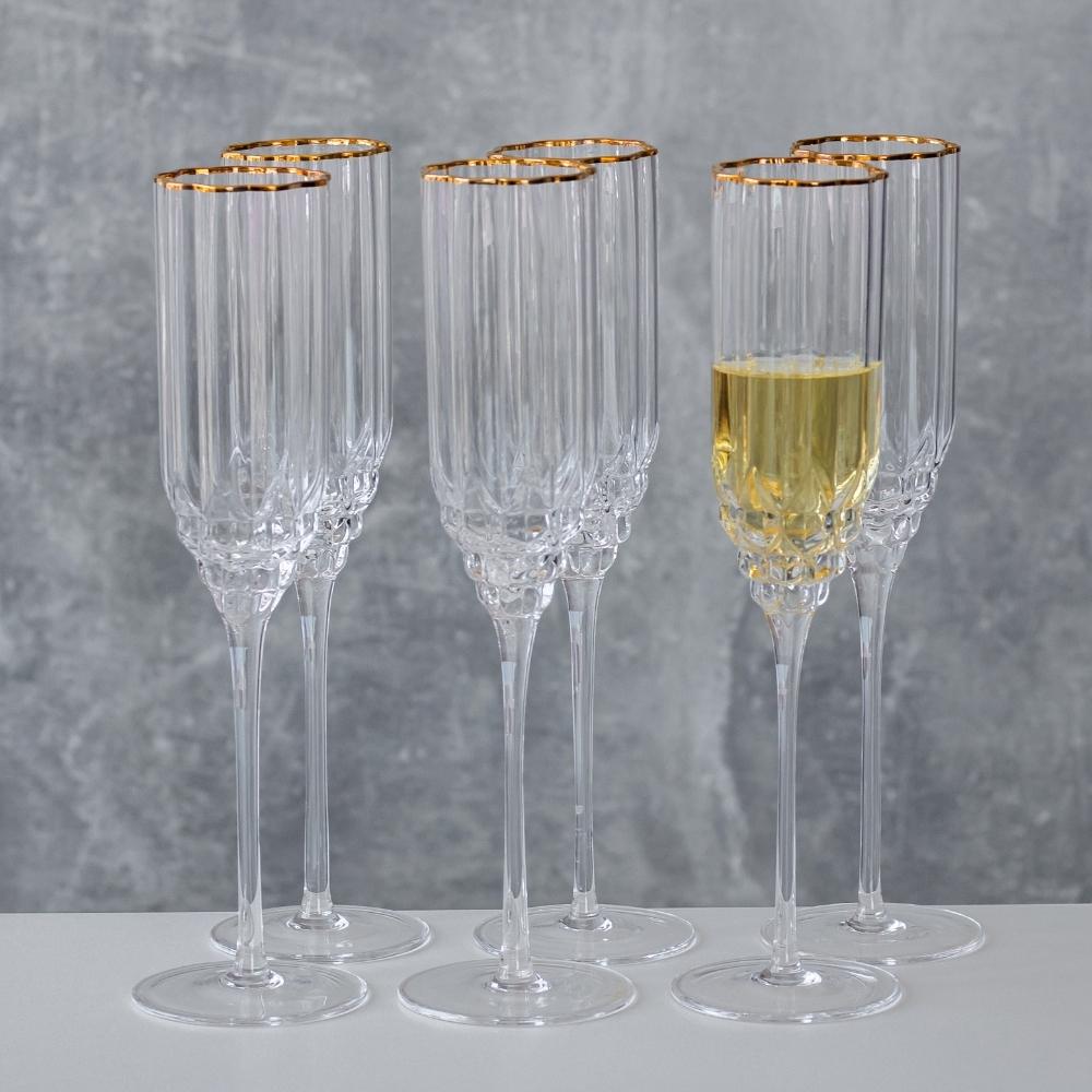 Набір келихів Elisey 9118-005 Золота доба скло 200 мл 5,5х26,3 см 6 шт. (118-81-9118-005) - фото 3 Набір келихів Elisey 9118-005 Золота доба скло 200 мл 5,5х26,3 см 6 шт. (118-81-9118-005) - фото 3