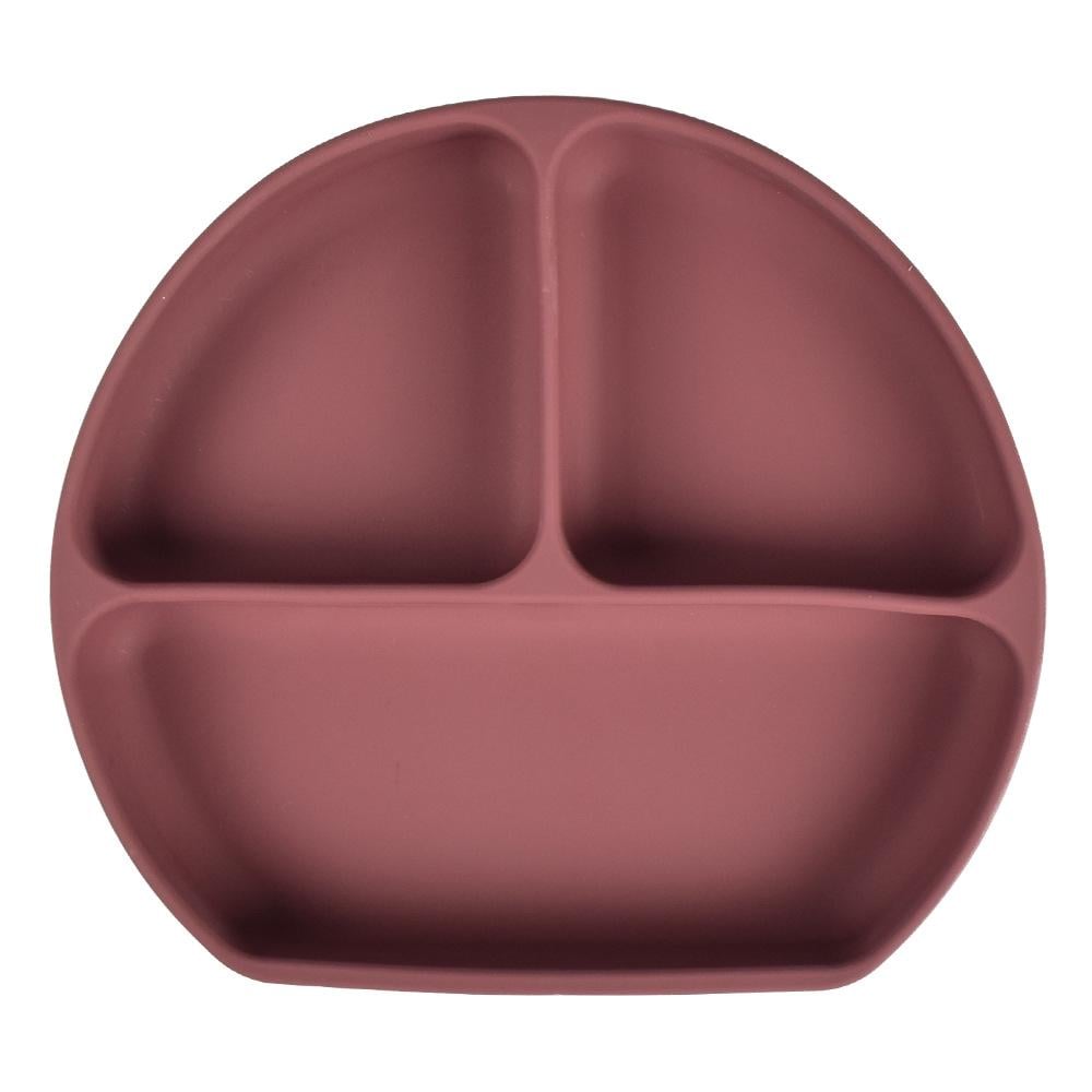 Тарілка силіконова секційна на присосці з приладами Коричневий - фото 2 Тарілка силіконова секційна на присосці з приладами Коричневий - фото 2