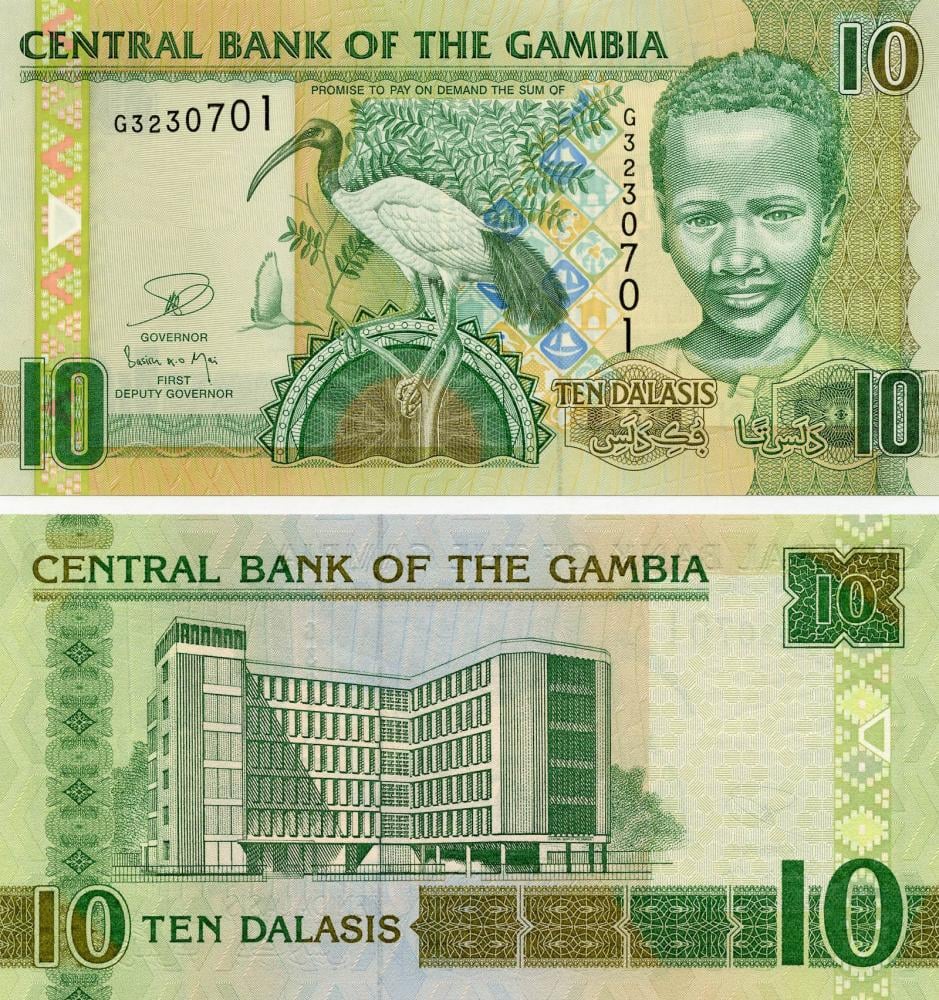 Коллекционная банкнота Гамбия 10 даласи 2013 UNC P26 (Б07725)