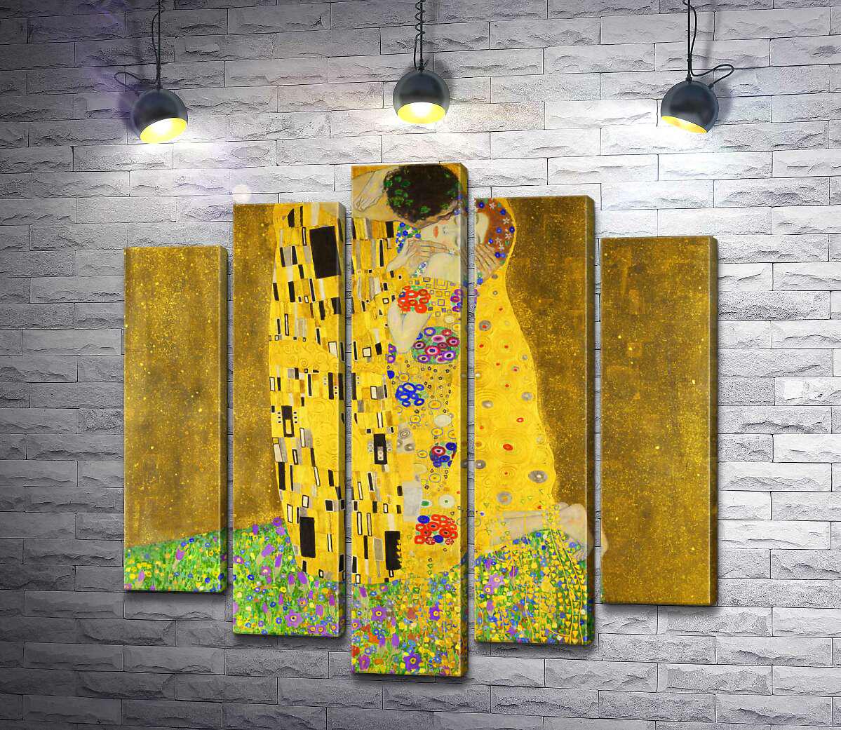 Модульная картина ArtPoster Поцілунок (Der Kuss) - Густав Клімт (Gustav Klimt) 100x100 см Модуль №26 (001346)