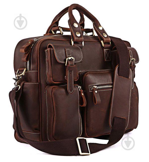Сумка мужская Vintage 14075 кожаная Коричневая, Коричневый