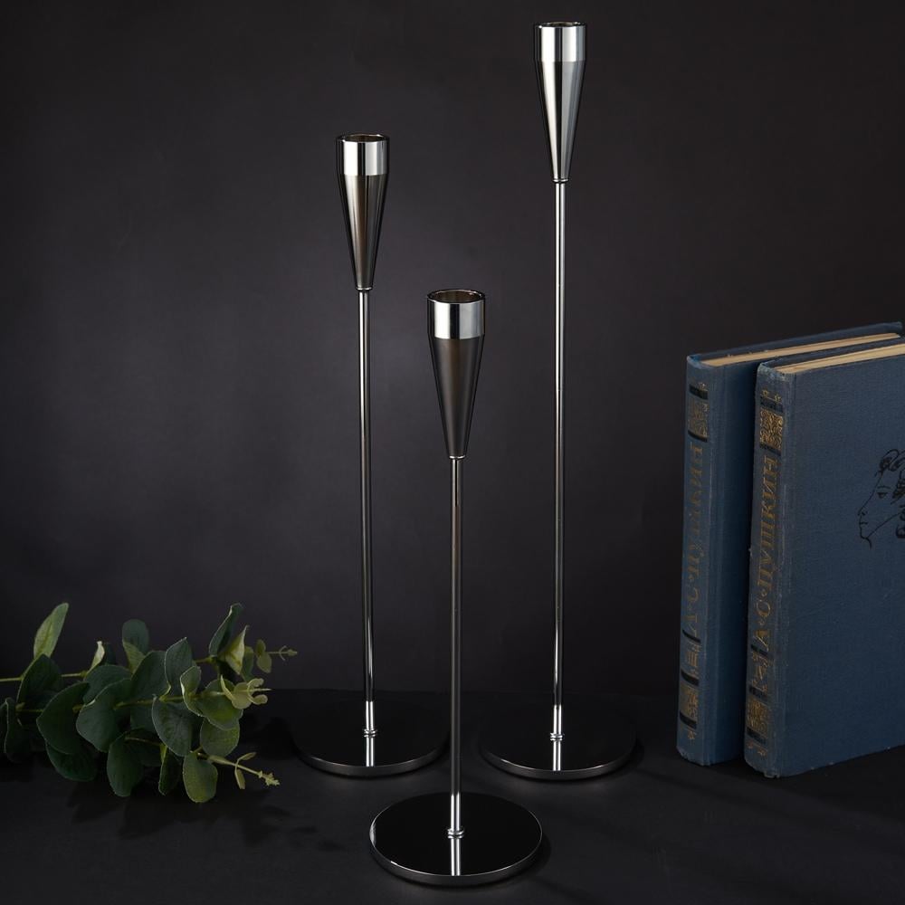 Набір підсвічників Elisey Ореол 32х27х22 см Срібний (99-81-9137-007) - фото 4 Набір підсвічників Elisey Ореол 32х27х22 см Срібний (99-81-9137-007) - фото 4