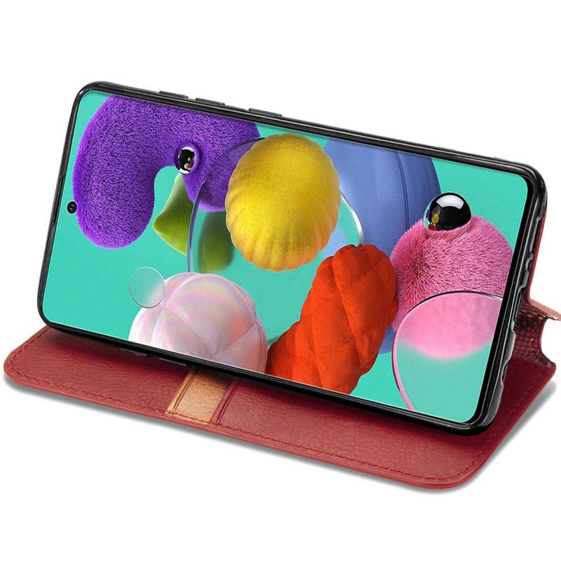 Противоударный кожаный чехол книжка GETMAN Cubic (PU) для Xiaomi Redmi 9C Красный - фото 4