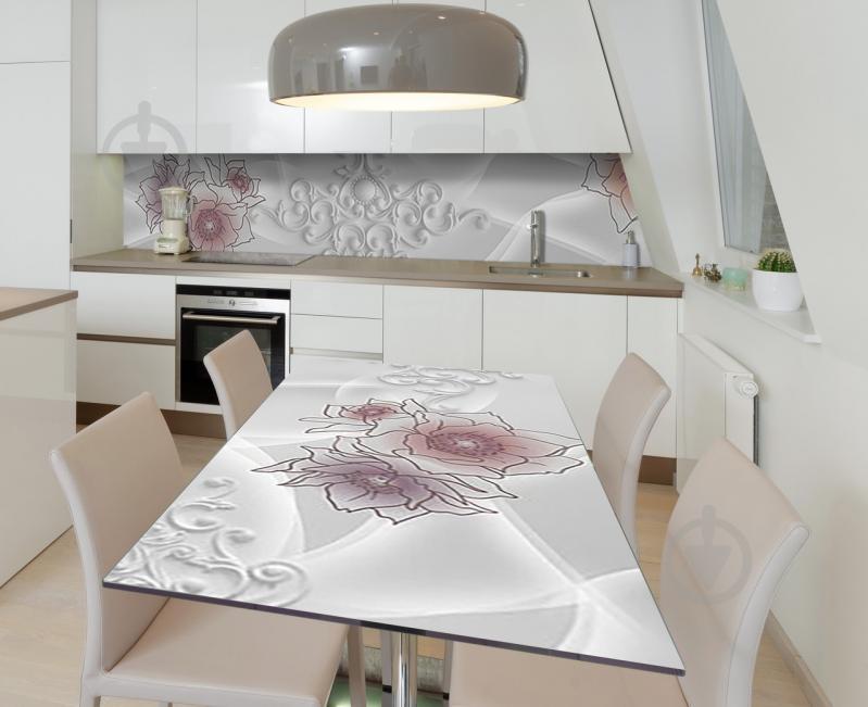 Наклейка 3Д виниловая на стол Zatarga «Богемская рапсодия» 650х1200 мм для домов, квартир, столов, кофейн, Наклейка 3Д виниловая на стол Zatarga «Богемская рапсодия» 650х1200 мм для домов, квартир, столов, кофейн,