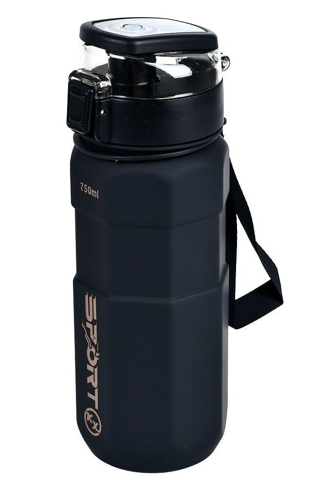 Пляшка-поїлка Sport пластикова з ремінцем 750 мл Black (31069) Пляшка-поїлка Sport пластикова з ремінцем 750 мл Black (31069)