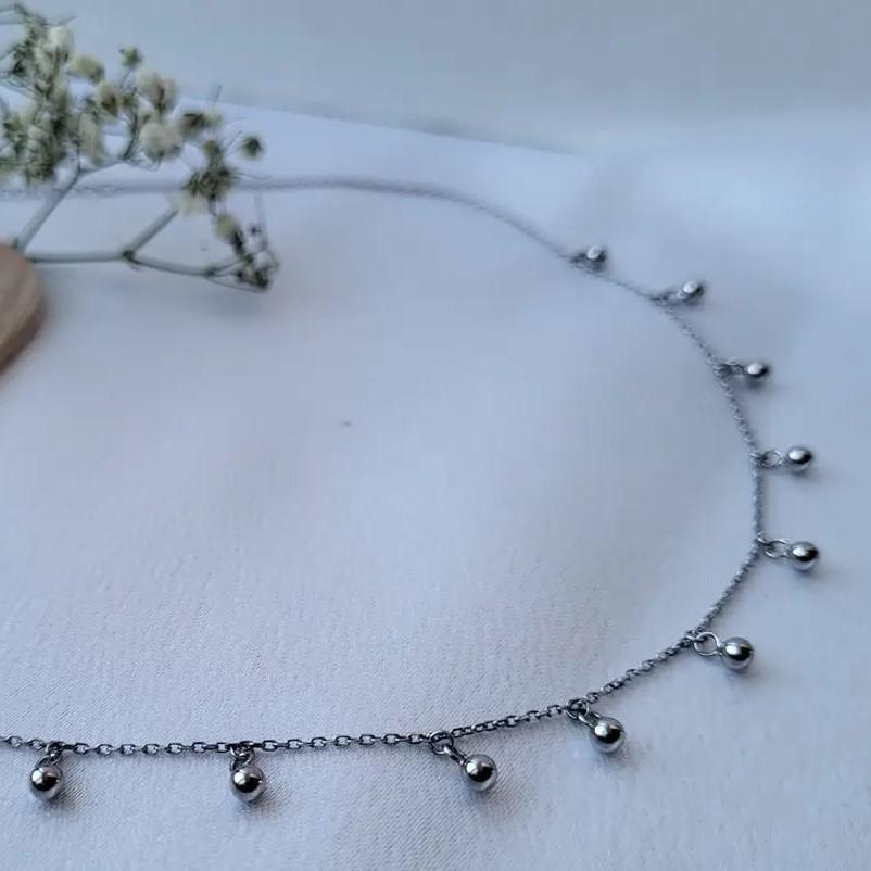 Цепочка из серебра Шарики с подвесками 40/45 см 2,80 г
