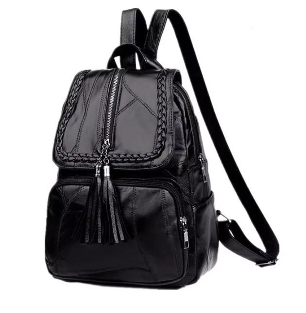 Рюкзак жіночий компактний з екошкіри Чорний (M56-2025)