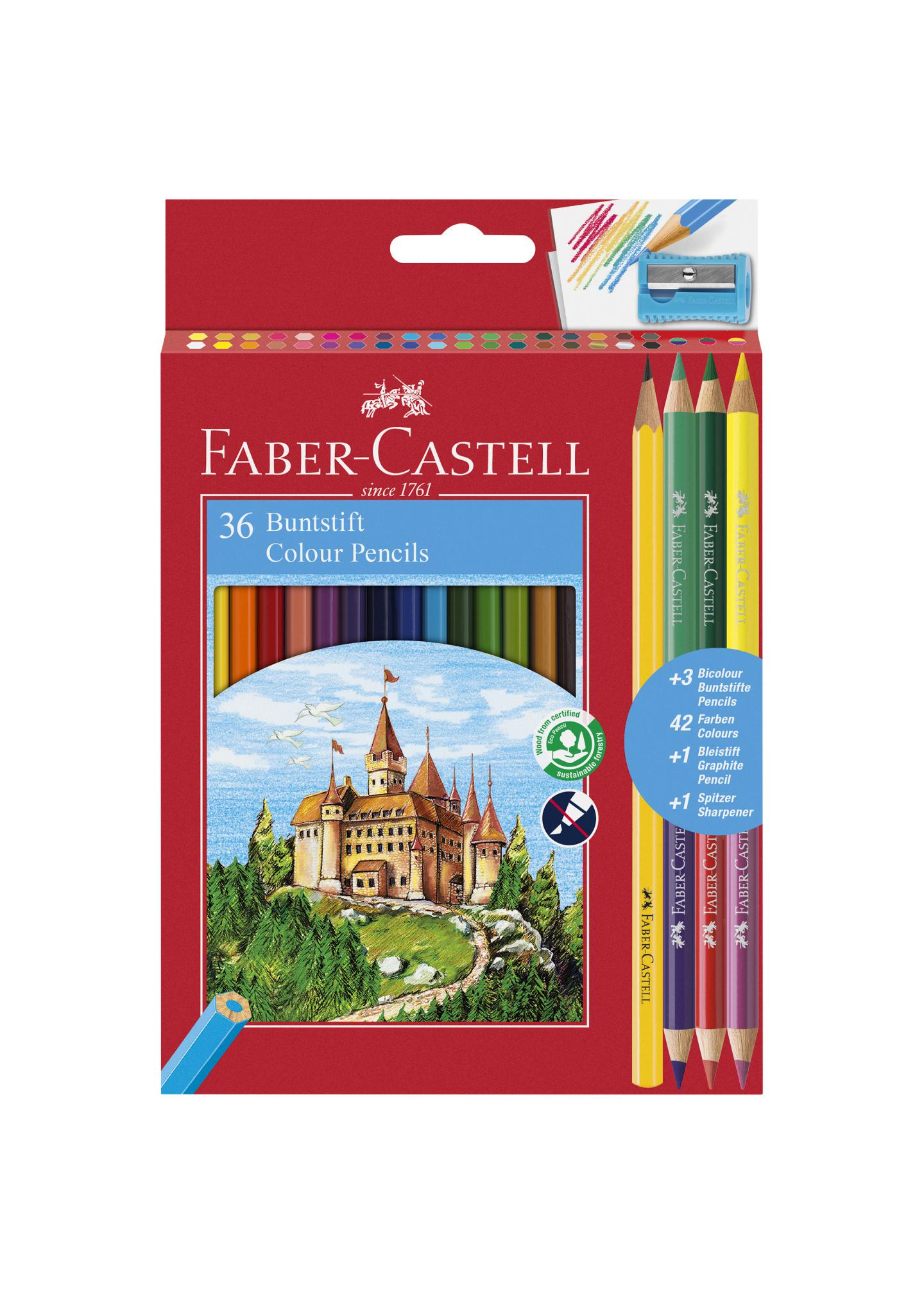 Набор карандашей Faber-Castell Замок/3 двухцветная/стругачка 36 цветов (110336)