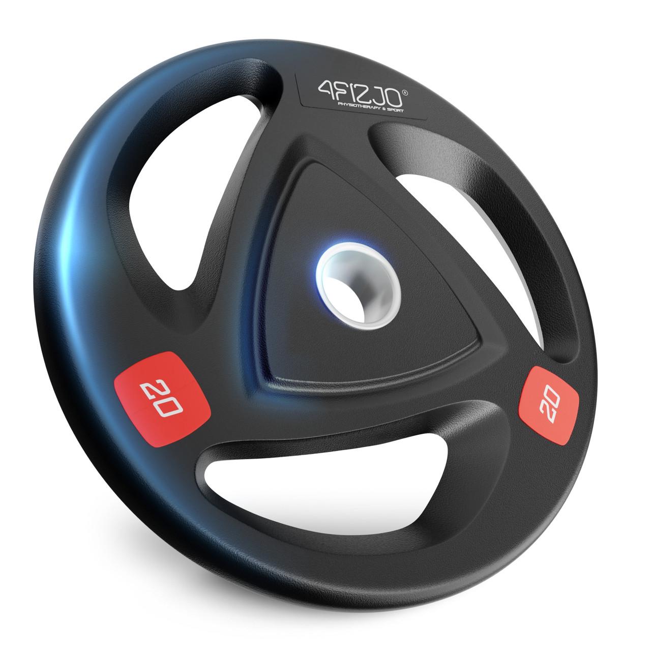 Диск олімпійський 4fizjo металевий прогумований 20 кг 51 мм Black (P-5905973401296) - фото 8