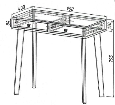 Туалетний столик New and Classic на дерев'яних ніжках 795x900x400 мм Сірий (ТЗ-Сканді-7) - фото 2 Туалетний столик New and Classic на дерев'яних ніжках 795x900x400 мм Сірий (ТЗ-Сканді-7) - фото 2