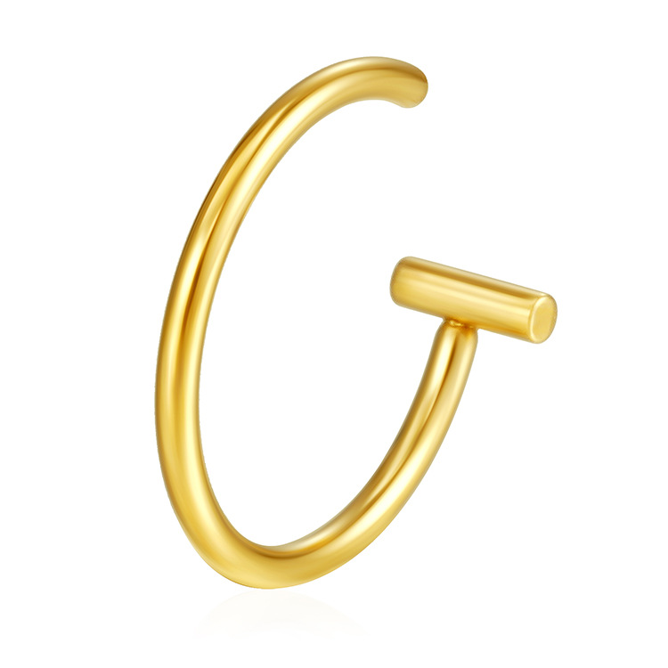 Сережка-обманка для пірсингу на губу/ніс Золотий (9018)