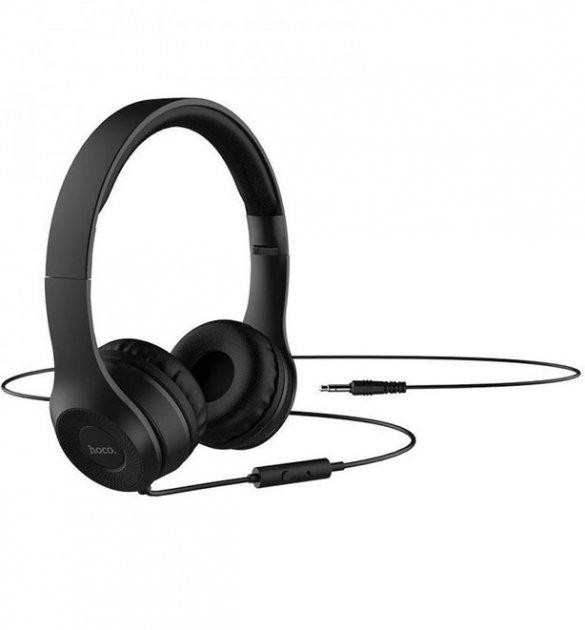 Навушники HOCO with mic Graceful Charm W21 Black (61667)
