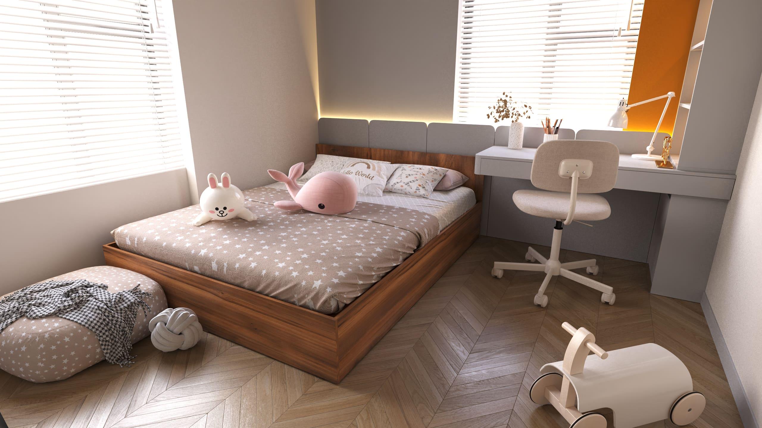 Кровать полуторная ViANT Сити СЛ-3 120x200 см Дуб Барокко янтарный