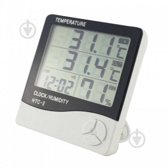 Термометр, гигрометр, метеостанция, часы HTC-2 + выносной датчик белый (44412)