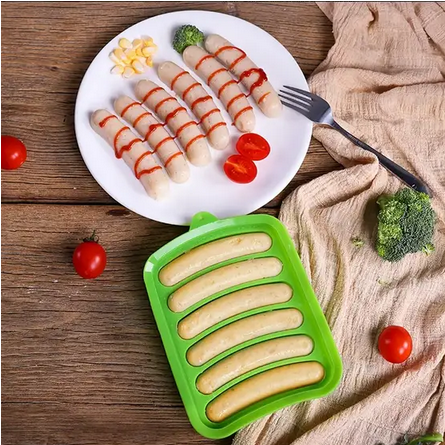 Форма силиконовая для запекания хот догов сосисок/колбасок/кебаба Зеленый (QW-77) - фото 3 Форма силиконовая для запекания хот догов сосисок/колбасок/кебаба Зеленый (QW-77) - фото 3