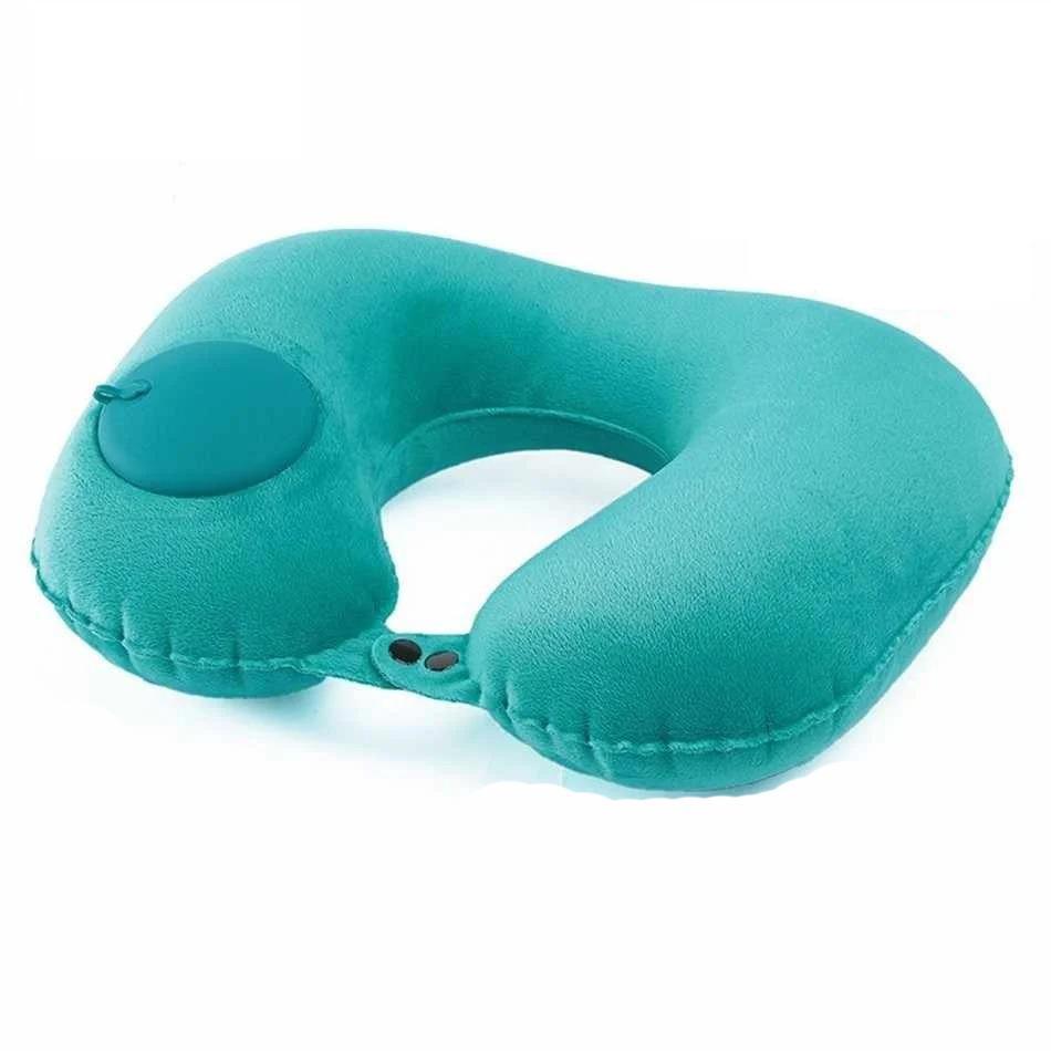 Надувная подушка автоматическая U-образная Голубой Надувная подушка автоматическая U-образная Голубой