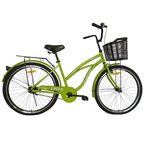 Велосипед Spark CITY VISTA колеса 26" стальная рама 17" с корзиной Салатовый (000240013)
