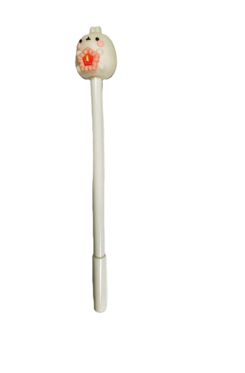 Ручка гелева чорна Bunny Білий (0438)