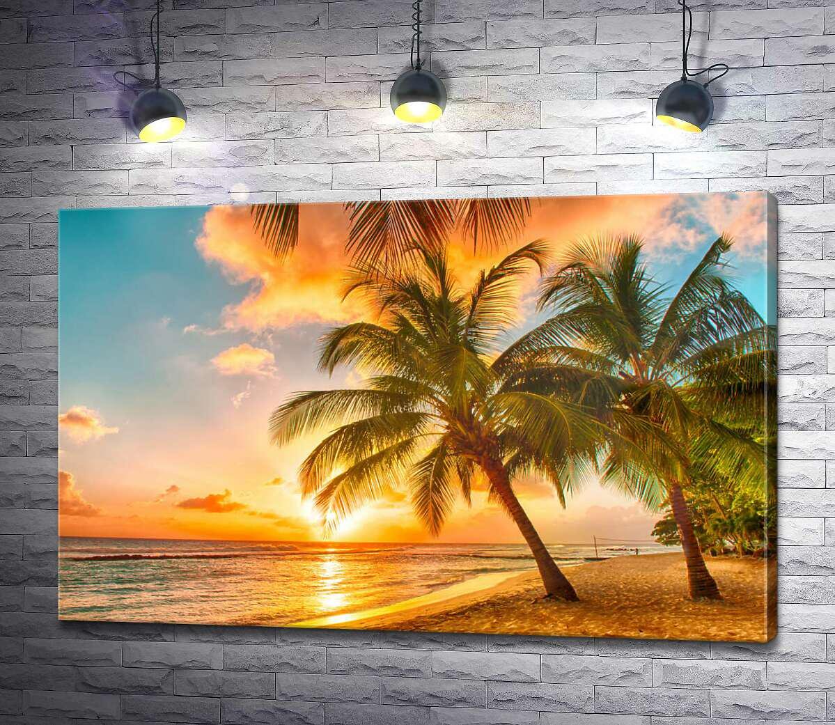 Картина ArtPoster Вечернее солнце разукрасило пляж оранжевыми оттенками 130x84 см Модуль №1 (002537) Картина ArtPoster Вечернее солнце разукрасило пляж оранжевыми оттенками 130x84 см Модуль №1 (002537)