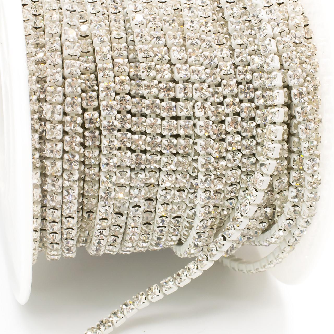 Цепь стразовая SS6 2 мм 1 м Crystal white (ЦС0602б01)