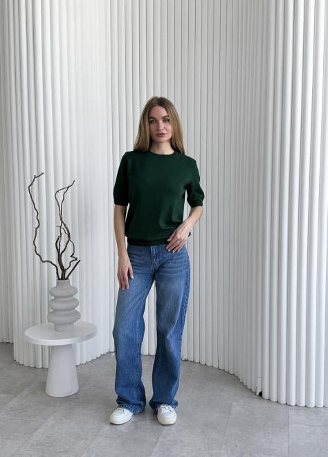 Футболка женская базовая ARTKNIT вязаная S Изумрудный (40594) Футболка женская базовая ARTKNIT вязаная S Изумрудный (40594)