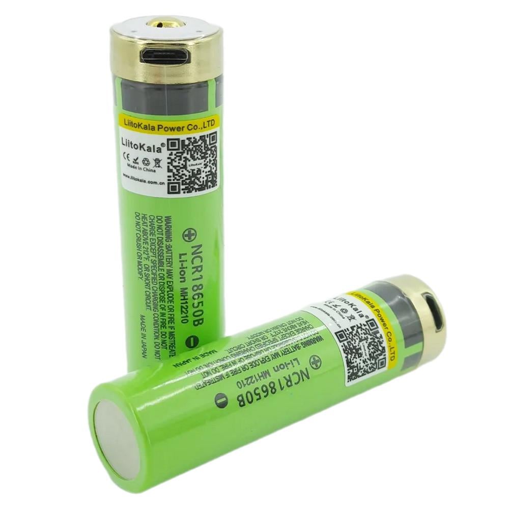 Акумулятори Liitokala 18650 3,7V Li-ion 3400 mAh з захистом та вбудованою зарядкою Type-C (14277937) - фото 2